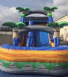 16 Ft Wet Slide Blue Marble with Palm Trees  #417