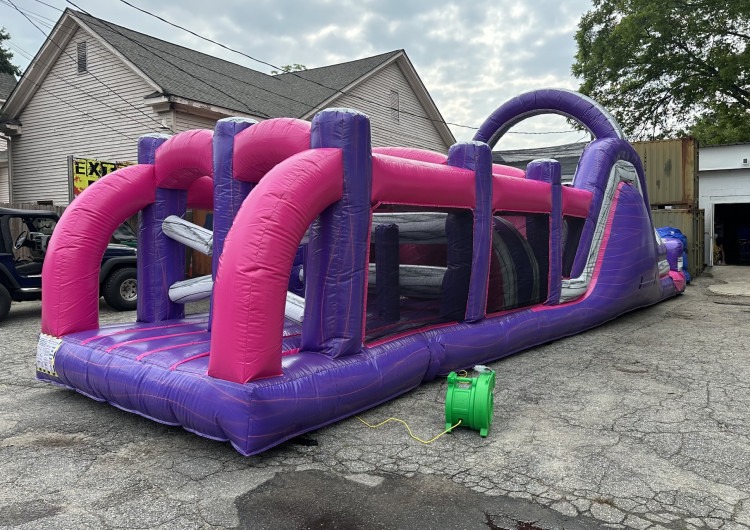 45 Ft Pink & Purple Obstacle/ Slide #510