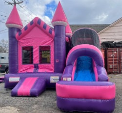 20220water20bouncey20slide20 1734470483 Front Facing Castle with Slide Pink Purple Dry - #202A