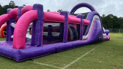45 Ft Pink & Purple Obstacle/ Slide #510